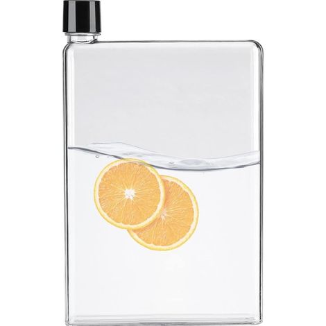 bottiglie piatte A5 da 750 ml, bottiglie da viaggio sottili realizzate in plastica riutilizzabile e senza BPA, per scuola, palestra, ciclismo e (1/5)