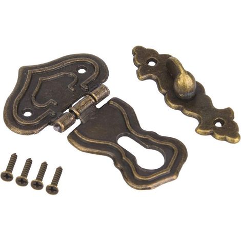 10 Pcs Boîtes Loquet, Laiton Antique Loquet Palan Serrure Décorative Bronze Vintage Serrures avec Vis pour Boîte à Bijoux Boîtes En Bois (1/5)
