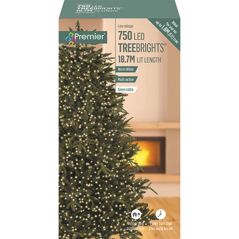 Premier Multi Action TreeBrights - Cluster Tree Lights - 750 LED - Warm White
