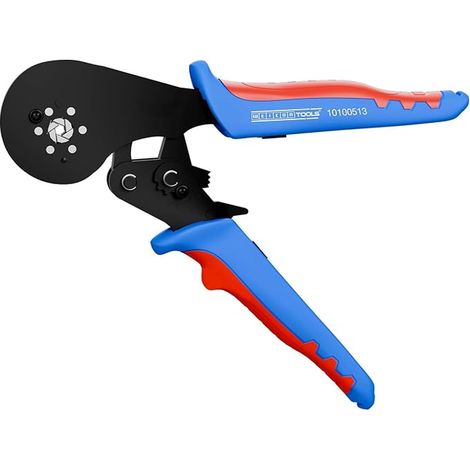pince à sertir 16 mm², câbles 0,5-16 mm², embouts, sertissage hexagonal, bleu/rouge (1/4)