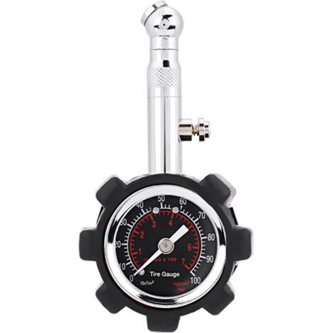 Manomètre manuel de pression pour pneus 0-100 PSI – Compatible vélo, moto, voiture et camion – Précis et robuste (1/5)