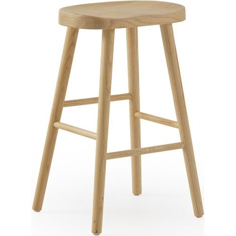 Ensemble de 2 tabourets en bois naturel (1/5)