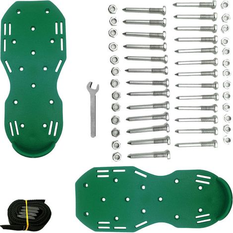 VURAHOME -Sandales Aérateur Pelouse Aérateur de Gazon de Jardin à Pointes avec 8Sangles Réglables Allongées et 26Pointes Sandales D'aération de Pelouse de Taille Universelle pour Pelouse de Jardin(Ver (1/5)
