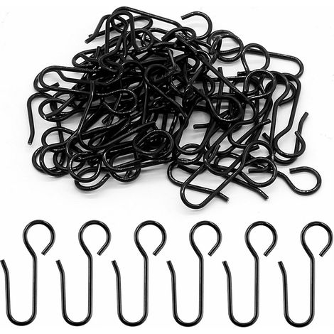 60pcs in stock, thickened black S-hook, track pulley hook, old-fashioned accessory, paperclip, brooch. (1/5)