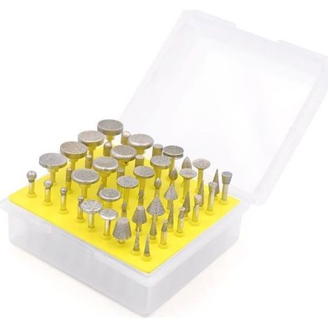 50Pcs Pointes Diamantées Fraises Rotatives / 3mm Forets pour Dremel/Accessoires pour Outils (1/4)