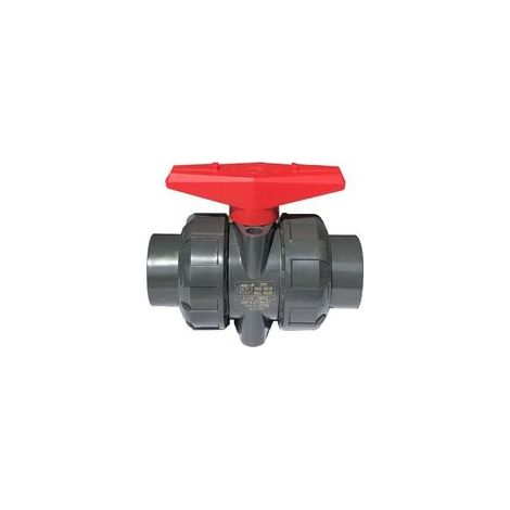 40-mm-PVC-Druckventil mit Doppelverschraubung zum Kleben – Leckagefreies Kugelventil – Für professionelle Installationen (1/5)