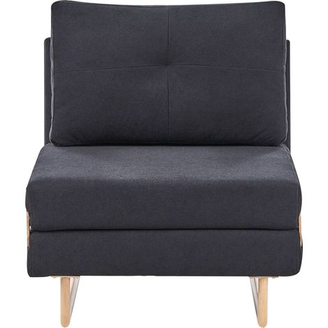 Single Sofa Bed JERSLEV Fabric Black
