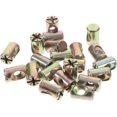 20 écrous cylindriques fendus M6x15mm en alliage de zinc (1/5)
