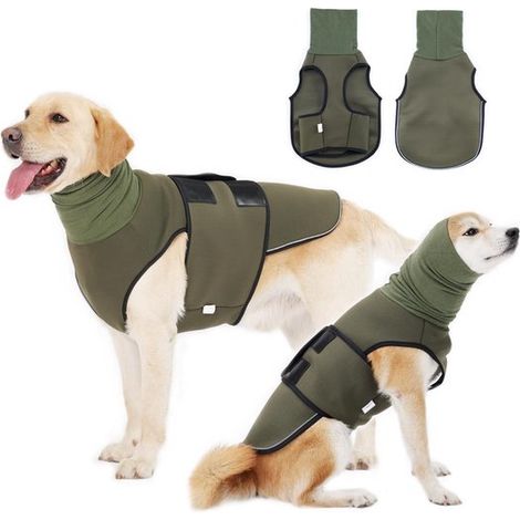 Gilet per cani, felpa calmante per animali domestici, giacca traspirante per cani, da usare durante temporali, fuochi d'artificio e separazione, verde, taglia XXL. (1/5)