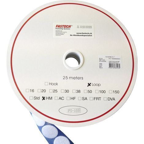 FASTECH® Pastille ronde auto-agrippante hotmelt à coller partie velours (Ø) 35 mm blanc 5 m