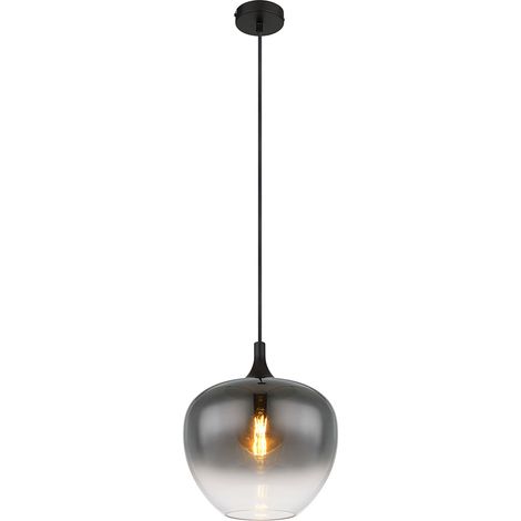 Globo - hängeleuchte - Maxy - schwarz - glas rauchglas - Ø 29cm -