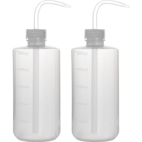 2 Paquet 500 ml Flacons de Lavage en Plastique à Squeeze avec LDPE Ouverture Etroite, Bouteille D'arrosage à Presser Squeeze Wash Bottle, 500 ml (1/5)