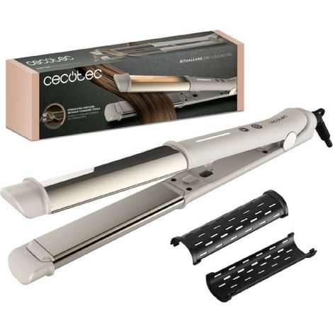 Cecotec Lisseur 2-en-1 (lisseur et boucleur) RitualCare 2in1 Lisse&Curl. Revêtement céramique, 170–230 °C.