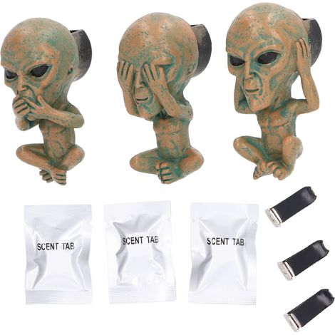 Set mit 3 Alien-Auto-Lüftungsschlitzclips, abnehmbar, drehbar, aus Kunstharz, Auto-Lufterfrischer (1/5)