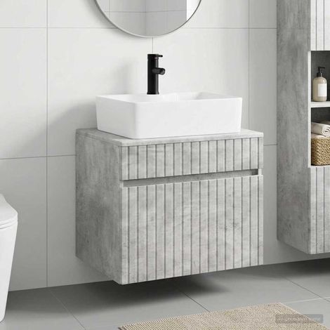 vidaXL Set di mobili per il bagno Grigio Cemento Legno ingegnerizzato (1/5)
