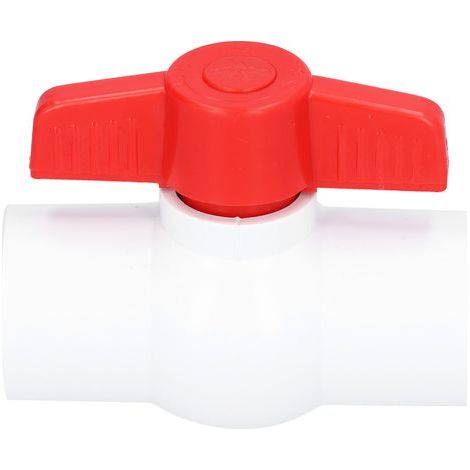 Robinet à bille PVC avec poignée T, vanne d'arrêt pour irrigation jardin, raccord plomberie tuyauterie DN15 (1/5)