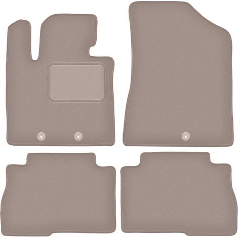 Tapis de sol en velours beige pour Kia Sorento II FL SUV (2012-2014).