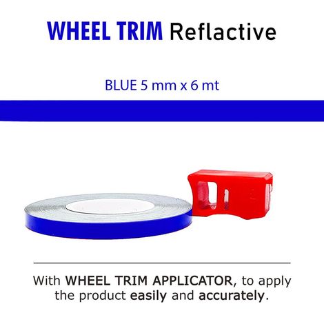 Wheel Trim Rifrangente con Applicatore - Colore: BLU - Dimensione: 5 MM X 6 MT