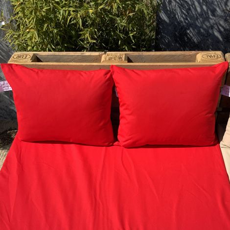 Homemaison – Ensemble de 2 coussins palette 60x50 cm – Tissu 100% polyester Teflon déperlant – Résistance à l'abrasion 20 000 cycles – Fabrication artisanale (1/2)