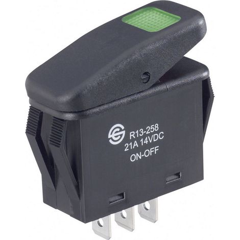 TRU COMPONENTS 1587862 Wippschalter TC-R13-258B B/G 14 V/DC 21 A 1 x Aus/Ein IP66 rastend 1 St. (1/4)