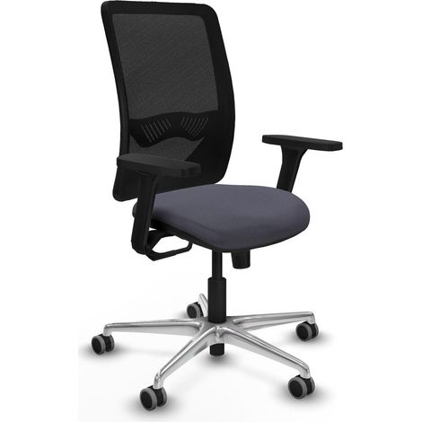 Chaise de bureau piqueras y crespo Zulema noir maille aluminium (1/2)