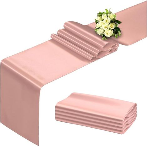 Large Table Runners 12 x 108 Inches, Pack of 10 Satin Table Runners, Smooth Table for Parties, Weddings, Banquets, Birthdays (1/5)