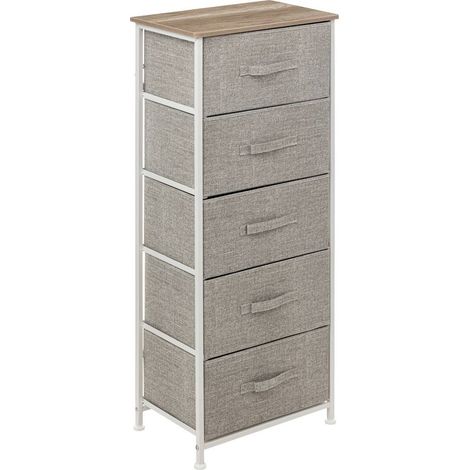 Regal mit 5 Textilschubladen TISS, 45 x 30 x 114 cm (1/5)