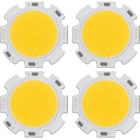 Lot de 4 ampoules LED COB rondes de 5 W, ultra-lumineuses, blanc chaud, 15-17 V CC (1/5)