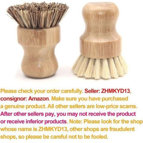 Brosse Vaisselle Bambou, Brosse Pot Légumes, Poêle, Évier, Nettoyage Cuisine (2pcs) (1/4)