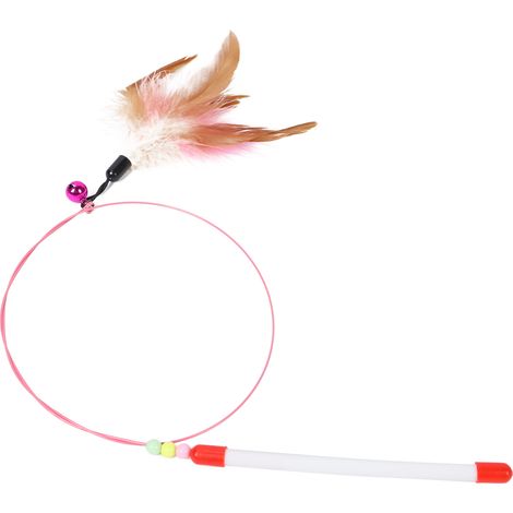 Baguette à plumes rétractable pour chats, jouet interactif à plumes, canne à pêche pour jeux et exercices (1/5)
