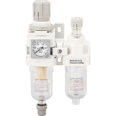 Luftfilter-Regler-Öler-Kombination G1/4 Zoll Einlass/Auslass Pneumatikwerkzeug Luftdruckregler Wasser (1/4)