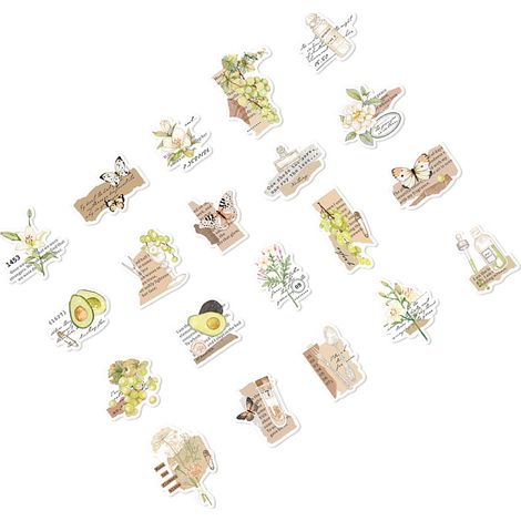 [Stickers scrapbook] Deco Vintage Autocollants Exquis pour Album Photo Notebook Case Phone Type 1 Kit 40 feuilles Papier Premium (1/5)