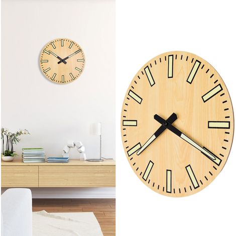 Horloge murale lumineuse moderne nordique espagnole, en bois, minimaliste et créative, silencieuse. (1/5)