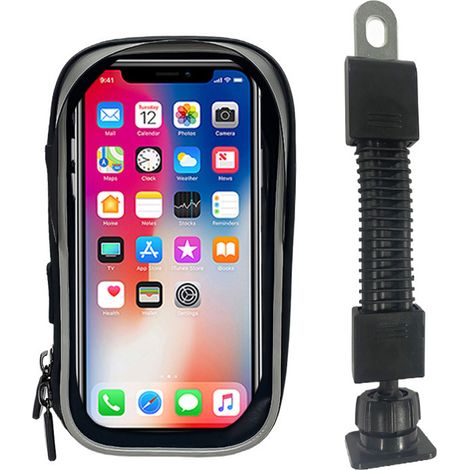 Porte telephone velo support telephone moto etanche, sacoche guidon pour smartphone de 5, 5 à 7 pouce, support telephone velo support téléphone trotinette electrique accessoire vél (1/5)