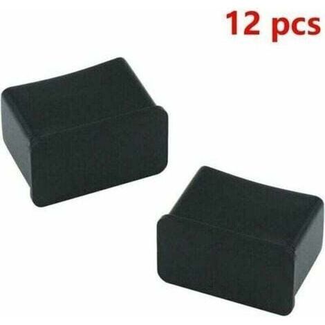 Lot de 12 embouts de protection en feutre de caoutchouc pour pieds de table et chaises Noir 15 x 30 mm Protection des sols et adhérence accrue (1/3)