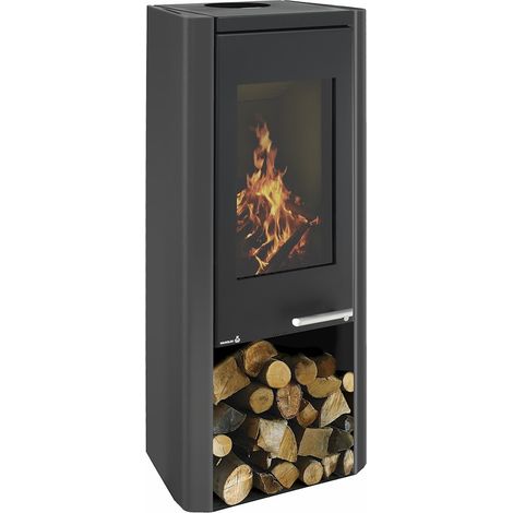 Kaminofen Typ11380-Methis schw./gussgrau Holzfach 8kW