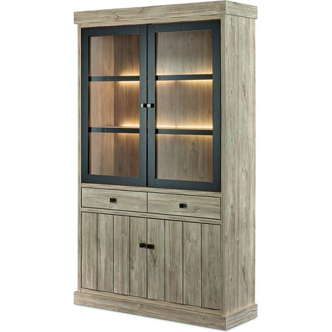 Vaisselier/argentier contemporain 125 cm chêne clair Tirol (1/3)