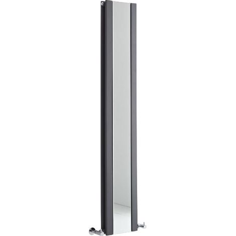 Hudson Reed – Radiateur vertical en acier anthracite 160 x 26,5 cm – Miroir intégré – Puissance 789W – Garantie 20 ans – Pour espaces réduits (1/5)