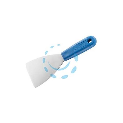 SPATOLA CON MANICO IN PLASTICA ANGOLI TONDI ACCIAIO INOX PER STUCCO - mm.60 - 54287