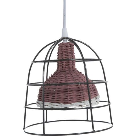 Lampadario in midollo marrone, Ø18 cm (kit da 3) (1/2)