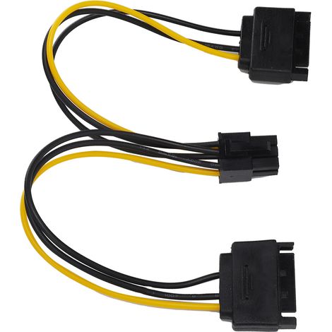 Adaptateur Secteur Sata Vers 2 Gpu - Câble D'alimentation Graphique 6 Broches - Pour Ordinateur De Bureau - Lot De 1 (1/5)