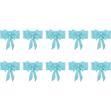 10 rubans chaises mariage élastiques nœuds universels – Décoratif fête cérémonie réception banquet bleu (1/5)