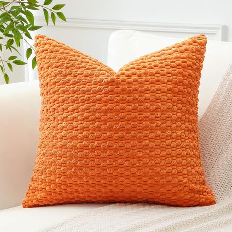 Lot de 2 Housses de Coussin, Velours Côtelé, Fermeture Invisible, Géométrique, Salon Chambre (1/5)