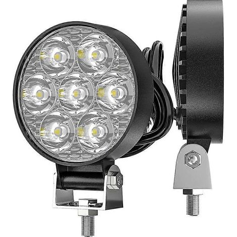 Projecteurs de travail LED automobiles circulaires de 2,5 pouces et 2100 lumens pour chariots élévateurs et motos. (1/5)