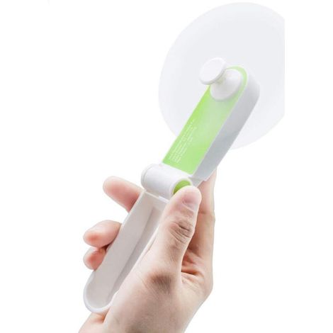 Lot de 2 mini ventilateurs portables pliables, rechargeables par USB, légers et personnels, pour la maison, le bureau et les voya (1/4)