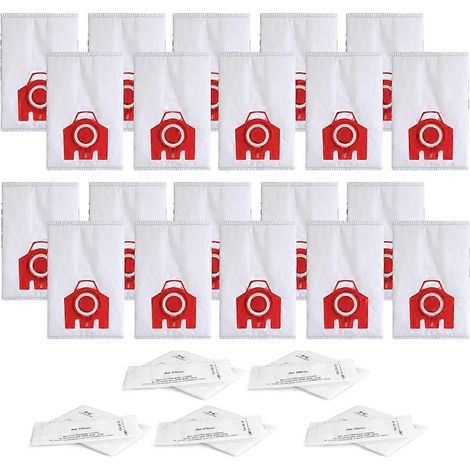 Lot de 20 sacs à poussière de rechange FJM 3D Efficiency pour aspirateurs Miele séries S200, S300, S600, S4, S6 Compact, C2 et C1.
