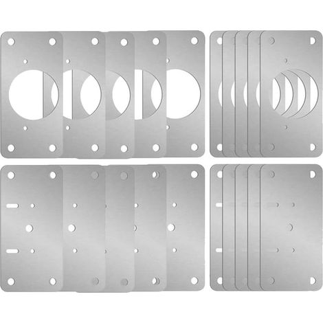 Set of 10 pairs of hinge repair plates for furniture, drawers, tables - Stainless steel mounting hardware (1/5)