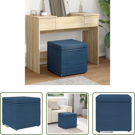 Design moderne - Tabouret Bleu 41 x 41 x 40 cm Tissu et bois stratifié (1/5)