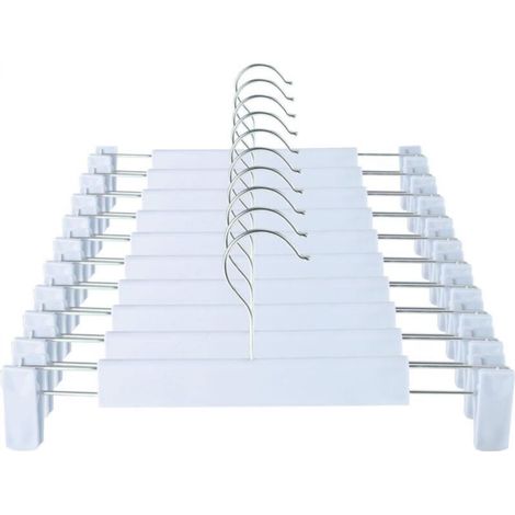 Set of 10 hangers (light blue) 29 x 13 cm with 360° rotating hook, adjustable clip hanger, hanger for clothes, coats and jeans (1/5)