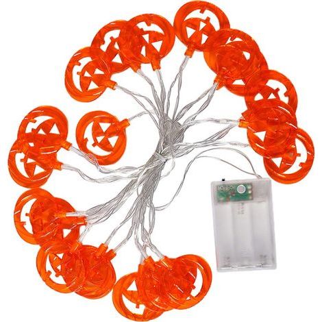 Guirlande lumineuse Halloween 3m 20 LED Citrouille 3D Orange pour Décoration Intérieure Extérieure Fête Thanksgiving (1/5)